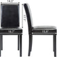 Modern PU Upholstered Dining Chairs Black Cushioned Seats