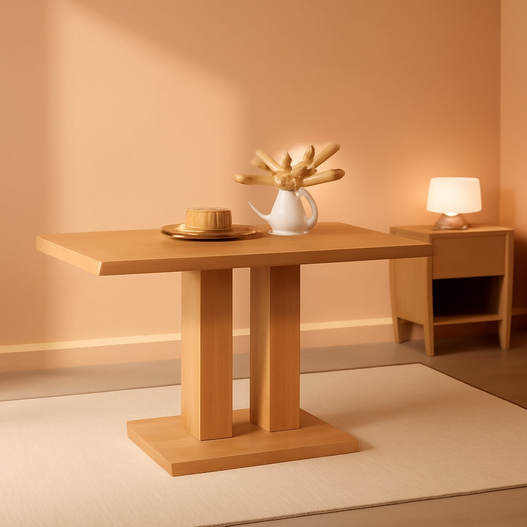 Contemporary Oak Rectangular Dining Table 46 Inches