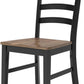 Armless Dining Chair Set 2 Two Tone Black and Brown
