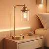 Industrial Dimmable Table Lamps Gold Finish With USB Ports