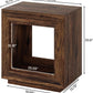 Rustic Wood End Table With Industrial Strength Storage
