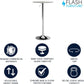 23.5 Inch Circular Glass Adjustable Cocktail Table