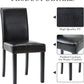 Modern PU Upholstered Dining Chairs Black Cushioned Seats