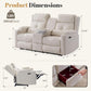 Beige Tray Table Power Reclining Loveseat With Console