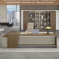 79 Inch L Shaped Desk Lockable Drawers Privacy Panel