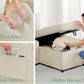 Linen Beige Multifunctional Sleeper Sofa With Storage