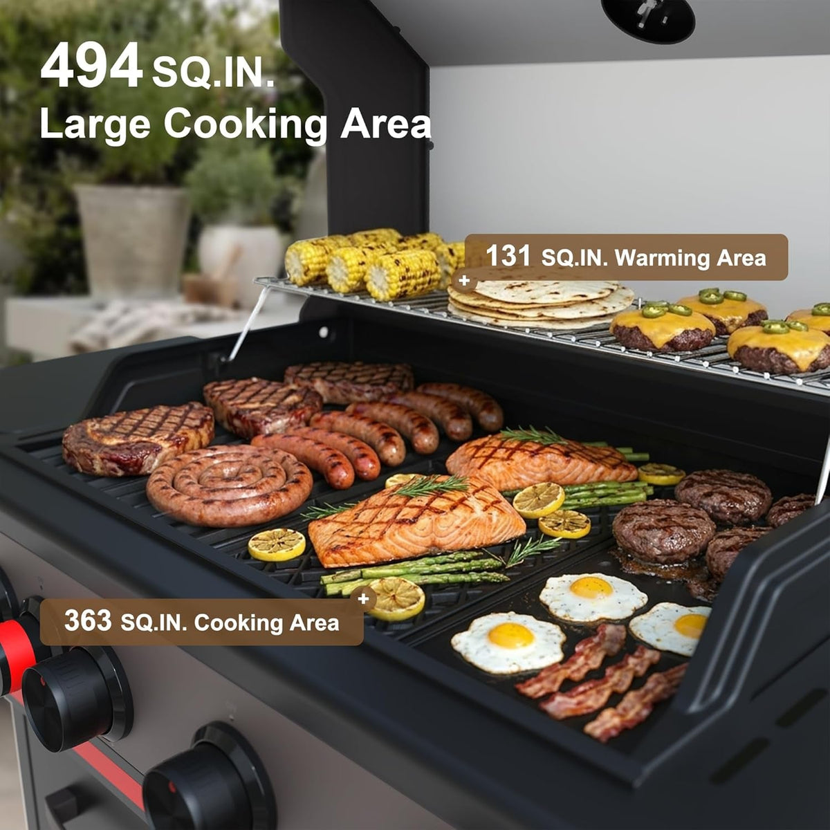 Quadruple Burner Infrared Side Burner Propane Grill