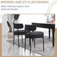 Black Boucle Upholstered Dining Chairs CurvedBack Set