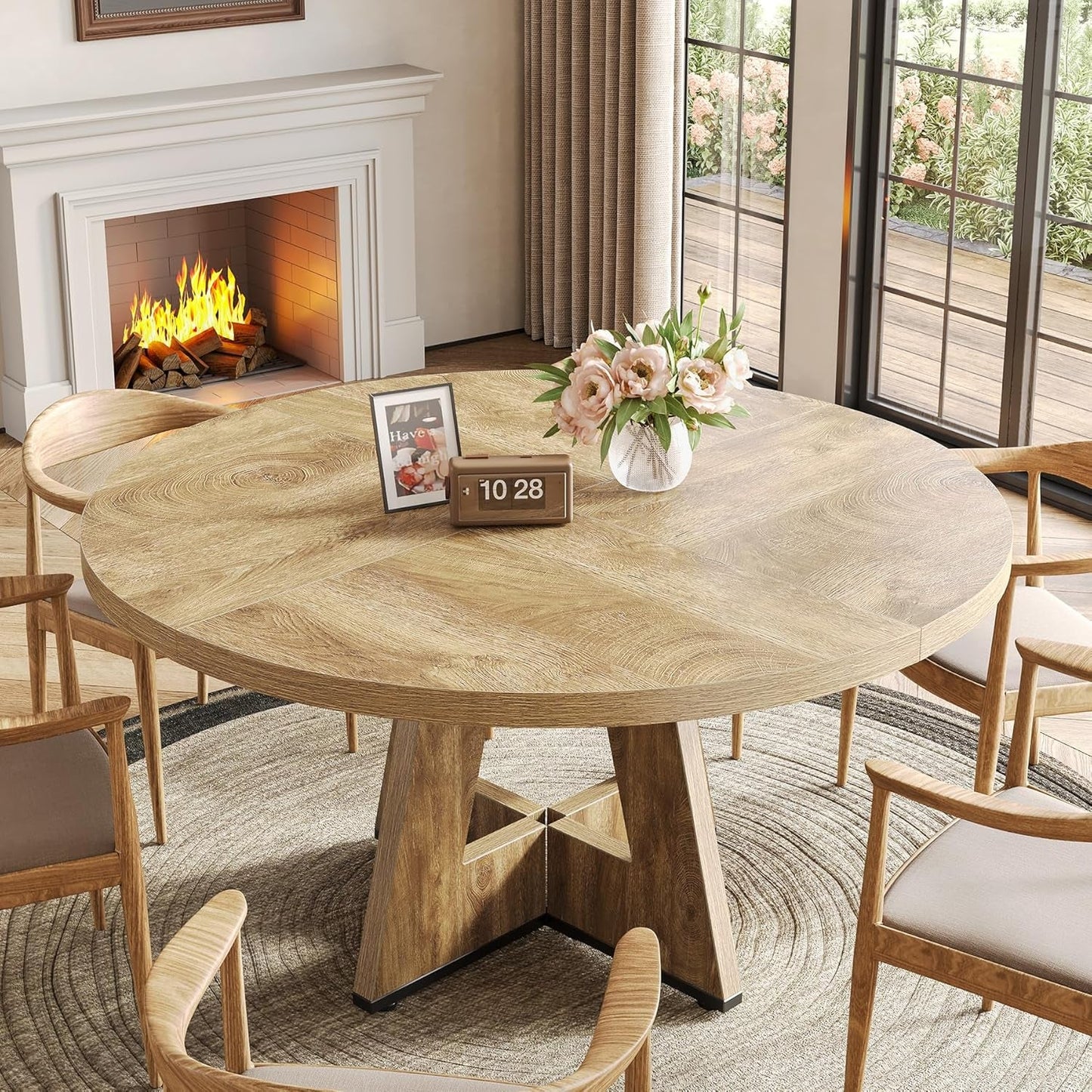 Premium Quality Oak Circular Dining Table Pedestal