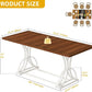Walnut Rectangular Dining Table With Thick Top Seats 6 8