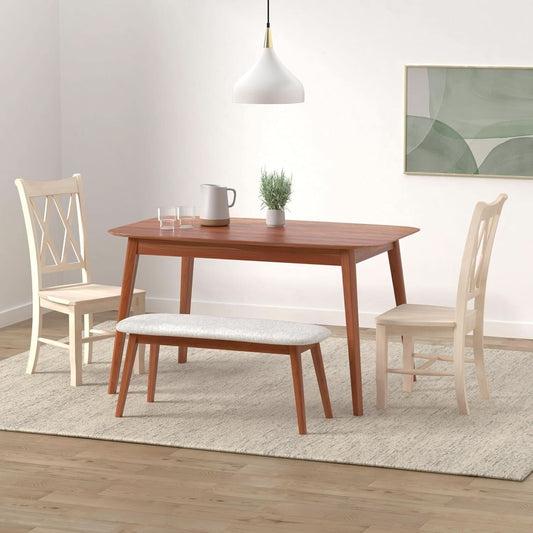 Two Unfinished Parawood Dining Chairs With X Back