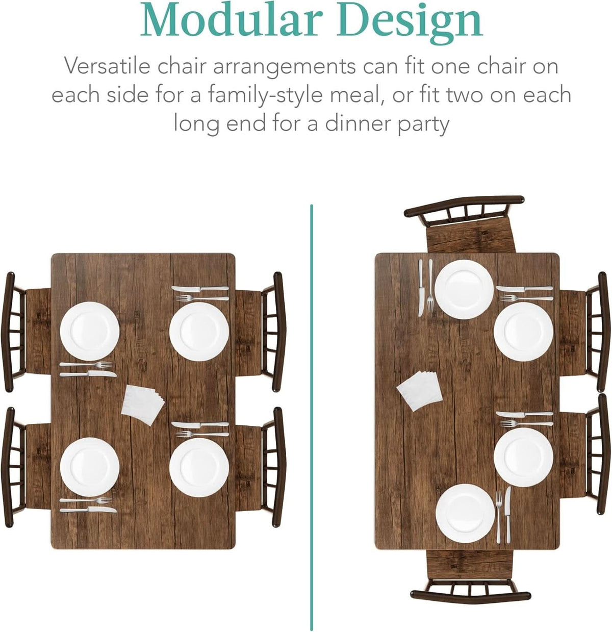 Drift Brown Contemporary Rectangular Dining Table Set
