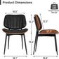 2 Black Faux Leather Mid Century Modern Dining Chairs