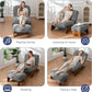 Grey Adjustable Accent Chair Featuring Plush Ottoman