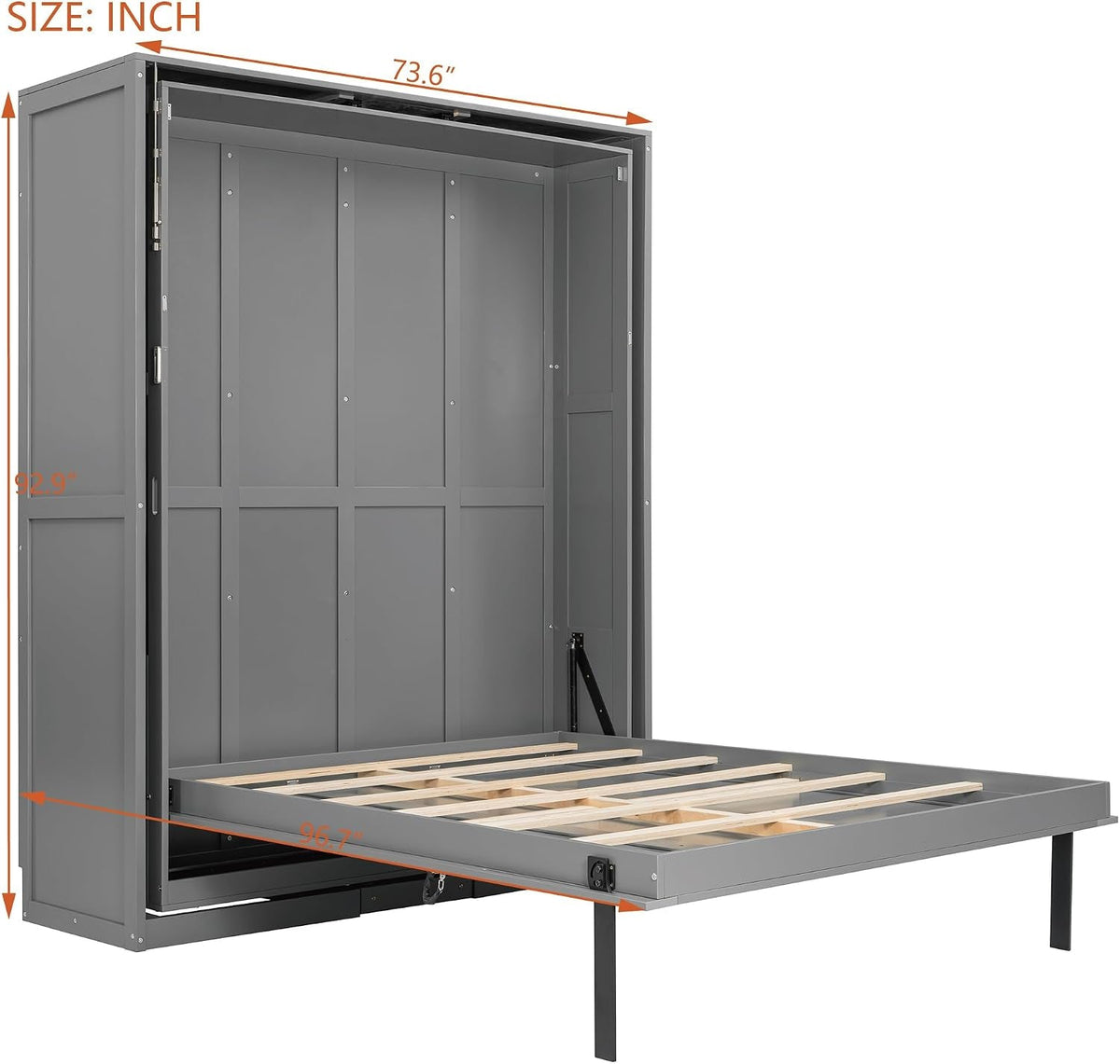 Queen Murphy Wall Bed With Hidden Rotating Storage Unit