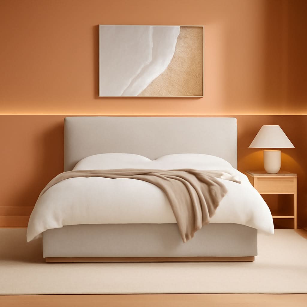 Queen Noiseless Upholstered Platform Bed Frame Slats