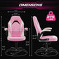 Pink Ergonomic Gaming Desk Chair With Adjustable Armrests