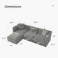 L Shaped Sectional Sofa Convertible In Linen Grey Modern