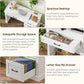 Cream White Farmhouse Executive Desk Featuring Drawers