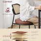 Dining Chairs Set of 4 With Boho Rattan Back Coffee Brown