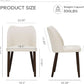 Upholstered Dining Chairs Pair Beige Fabric Wood Legs