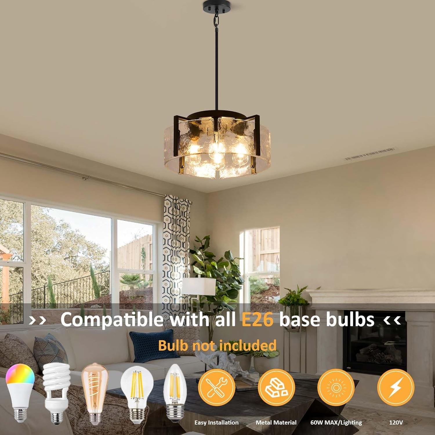 Black Four Light Adjustable Kitchen Island Chandelier-2