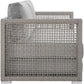 Modern Gray Wicker Rattan Loveseat for Outdoor Spaces