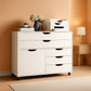 Rolling File Cabinet Five Drawers White Organizer Pro