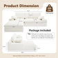 98.4Inch Cloud Modular Sectional Sofa Beige Chaise