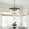 8 Light Black Crystal Chandelier Elegant Dining Fixture