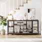 Brown Console Sofa Table 70.9Inch Industrial Finish