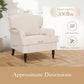 Three Piece Living Room Furniture Set With Linen Fabric Loveseat And Two Accent Chairs Off White-1
