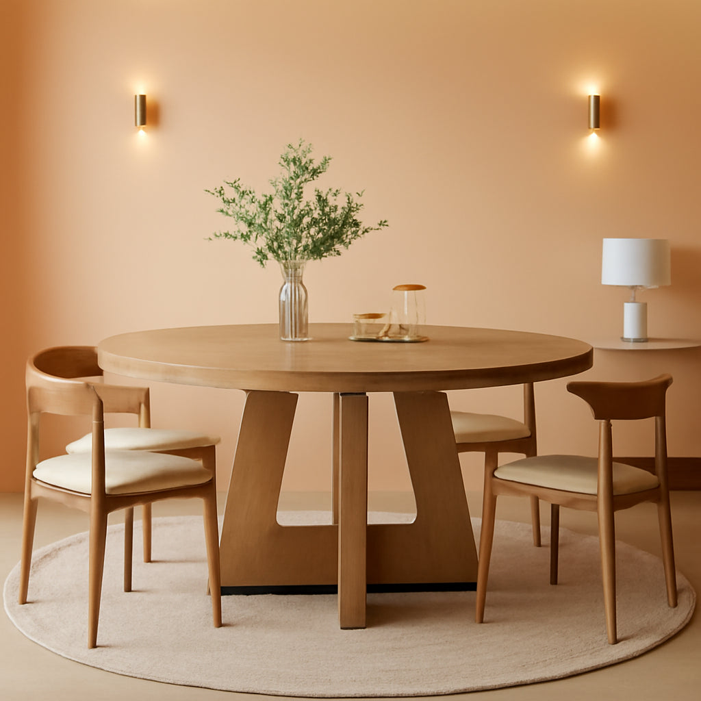 Premium Quality Oak Circular Dining Table Pedestal