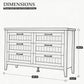 White Slim Modern Six Drawer Dresser With USB Charging-1