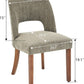 Green Fabric Upholstered Wooden Dining Chairs Sets