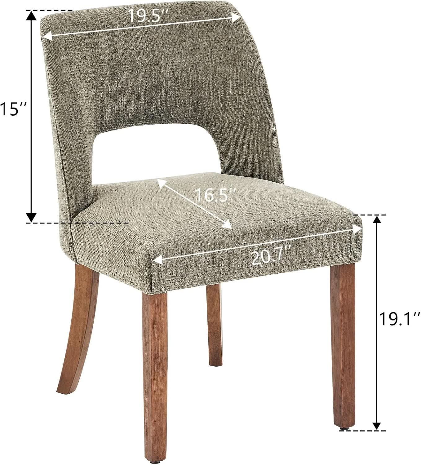 Green Fabric Upholstered Wooden Dining Chairs Sets