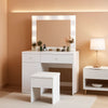 White Multifunctional Vanity Desk With LED Illumination