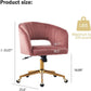 Rose Velvet Office Desk Chair With Ergonomic Design And Swivel Wheels