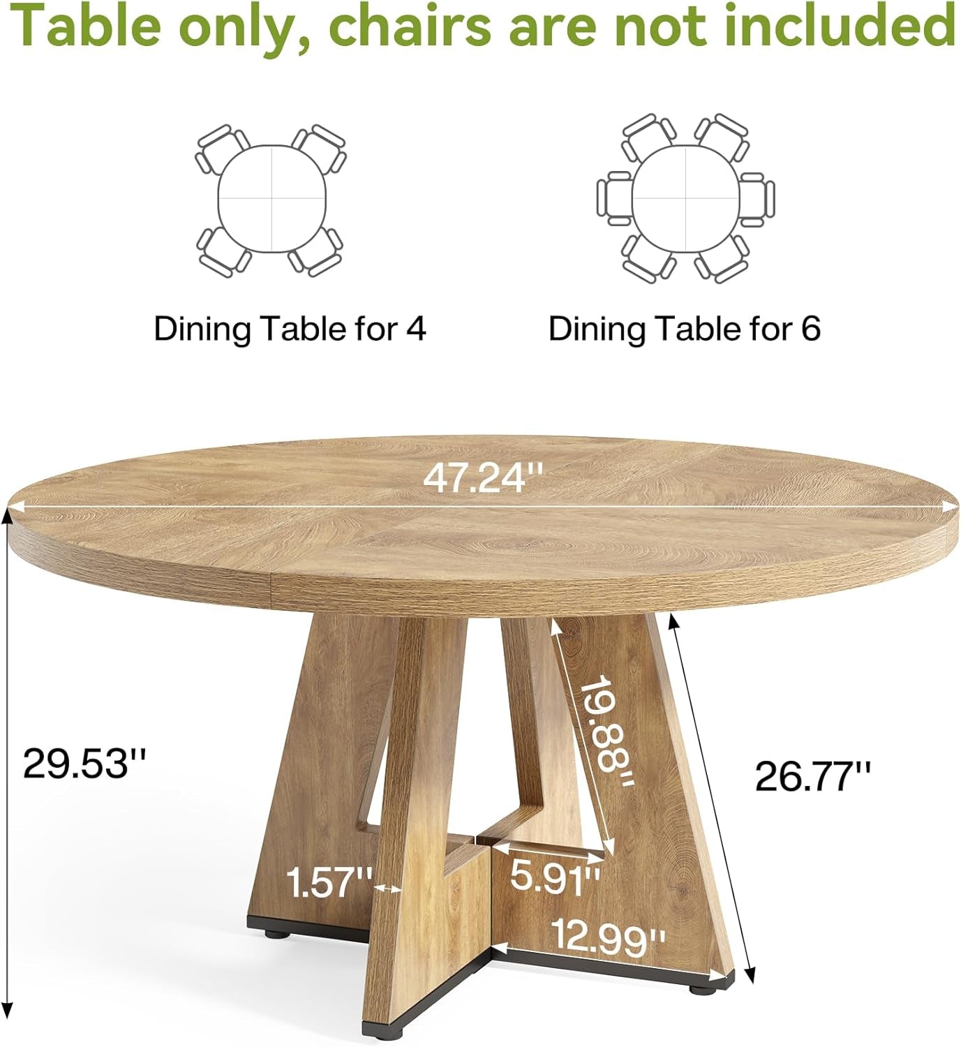 Premium Quality Oak Circular Dining Table Pedestal