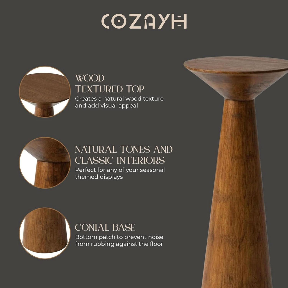 Pair Round Walnut End Tables Commercial Grade Solid Pine