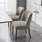 Green Fabric Upholstered Wooden Dining Chairs Sets