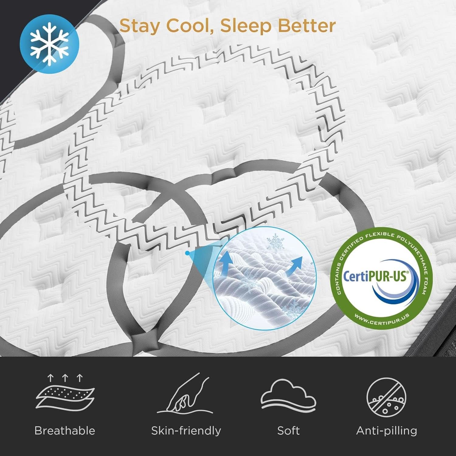 Queen TenInch Premium Gel Memory Foam Hybrid Mattress Eurotop-2