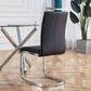 6 Piece Black PU Leather Dining Chairs With Metal Legs