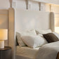 Queen Size Upholstered Wingback Bed Ivory Chenille-4