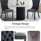 Leather Dining Chairs Set of 2 Black Nailhead Trim