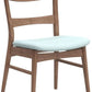 Mid Century Modern Dining Chairs Set Of 4 Mint Upholstery Walnut