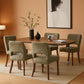 Green Fabric Upholstered Wooden Dining Chairs Sets