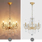 Gold Mini Crystal Chandelier With Five Bulbs Living Room-3