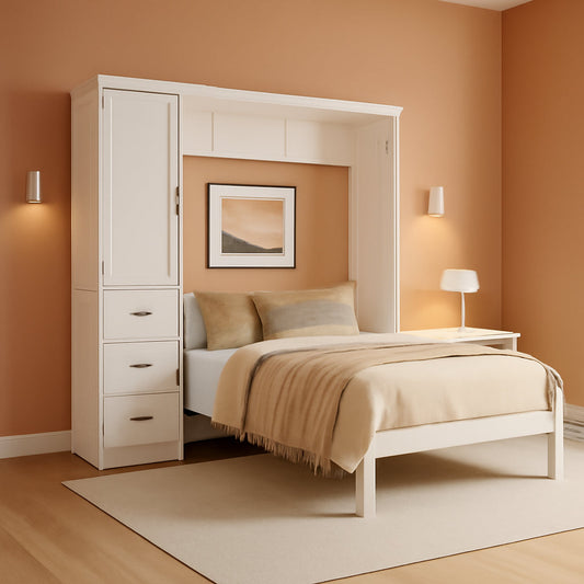 Fullsize Murphy Bed With Integrated Wardrobe Storage-0