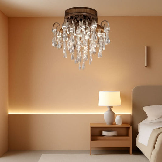 Small Black Flush Mount Ceiling Light Fixture 1 Light